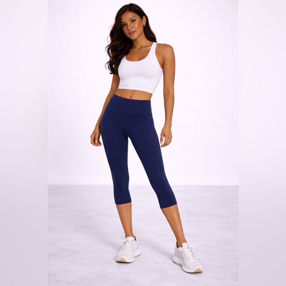 Lululemon High-Rise Cropped Leggings Navy Blue Size 6 Athletic Yoga Pants
